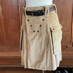 Classic Utilikilt Tan Corduroy Kilt